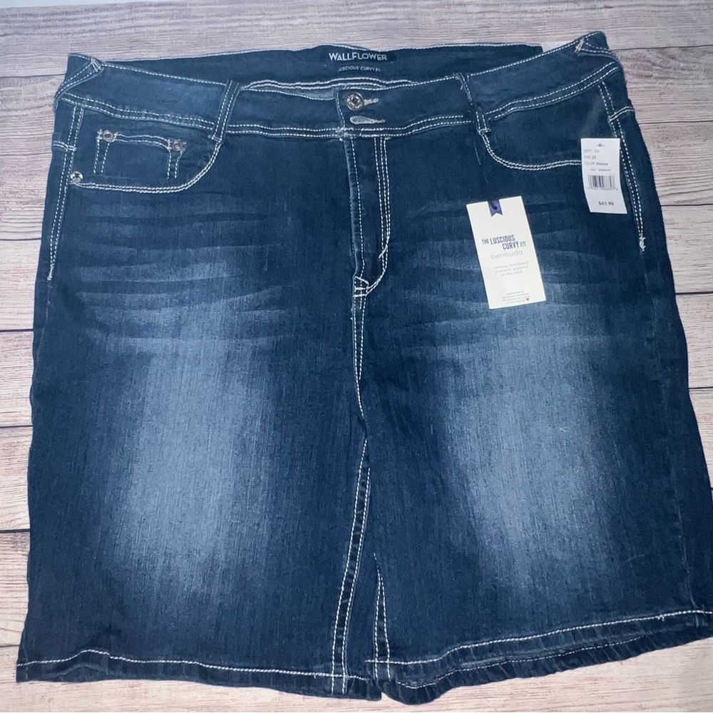 blue denim shorts
